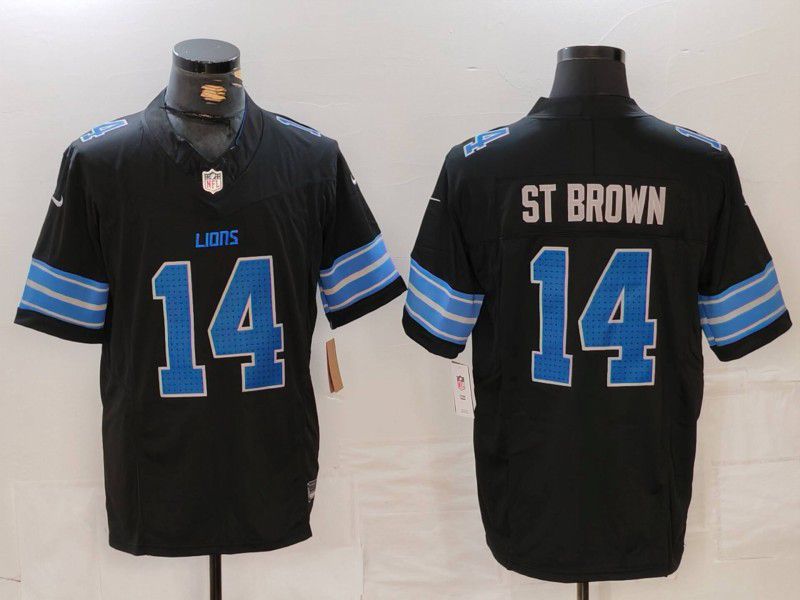 Men Detroit Lions #14 Amon-Ra St. Brown Black 2024 Nike Vapor F.U.S.E. Limited NFL Jersey->philadelphia phillies->MLB Jersey
